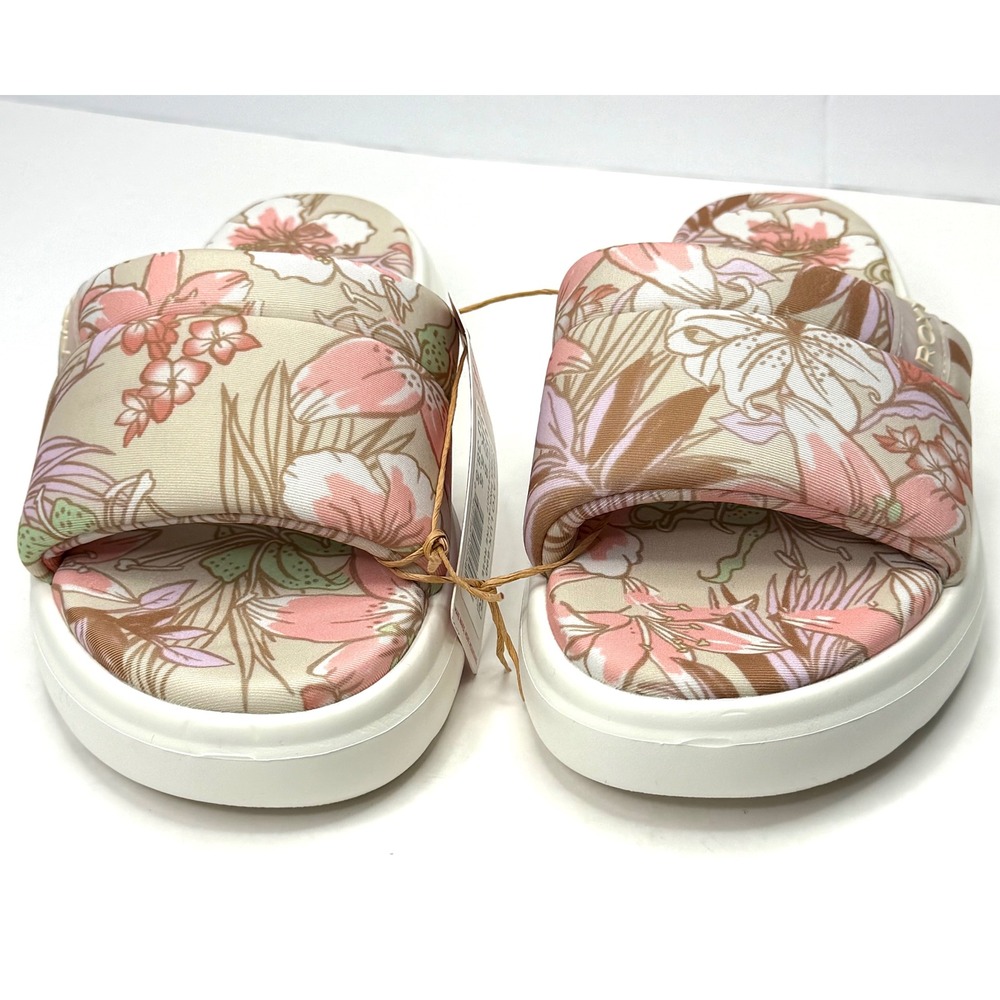 Roxy Women's Gelato Lux Slip-On Flat Slide Sandals Pink Size 8 NWT